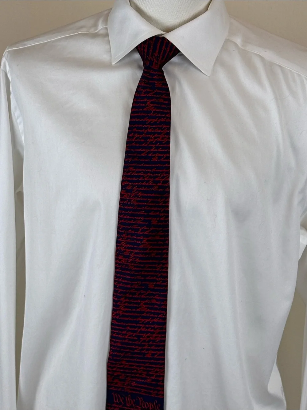 Josh Bach Men’s Necktie Navy Silk Tie US Constitution 100% Silk made in NY
